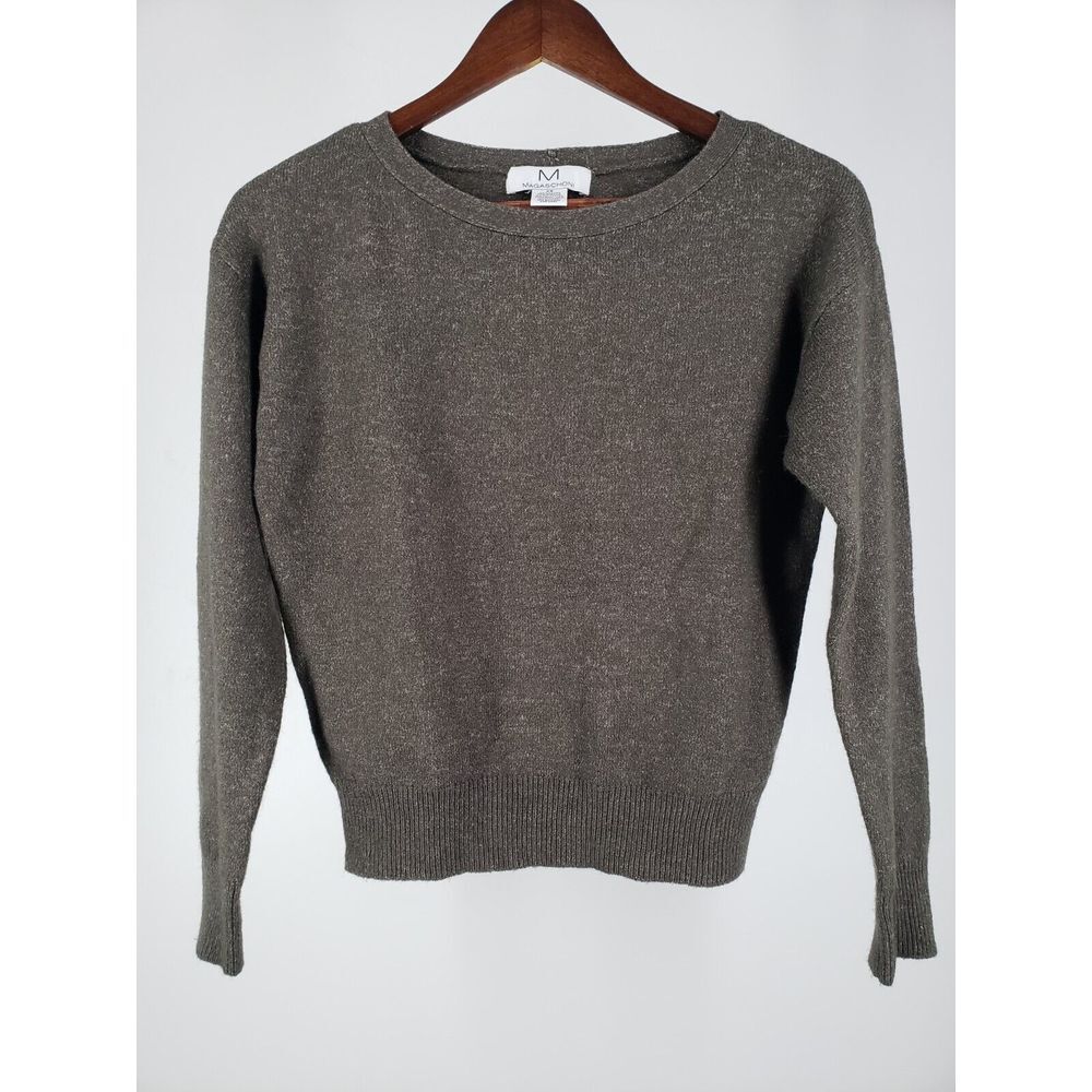 Magaschoni Crew Neck Boxy Sweater in Dark‎ Gray Size XS